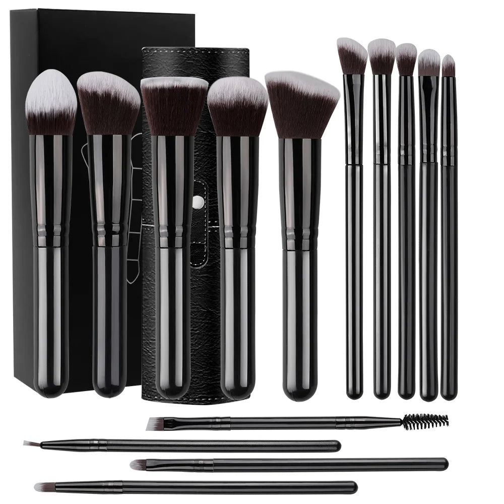 14PCS Makeup Brush Set – Soft Foundation, Powder & Eyeshadow Brushes