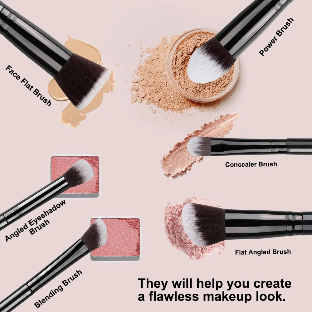 14PCS Makeup Brush Set – Soft Foundation, Powder & Eyeshadow Brushes