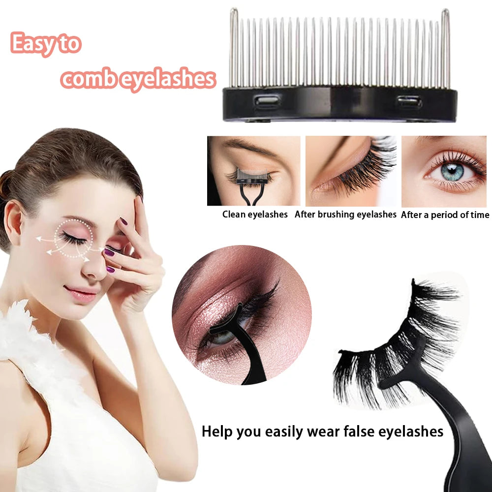 7/15pcs Eyelash Curler Set with Pads, Tweezers, Brushes & Mascara Wands for Women