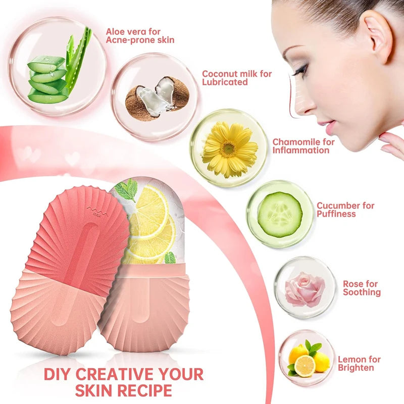 Ice Face Roller Ice Cube Beauty Massage Silicone Ice Mold For Eye Puffiness