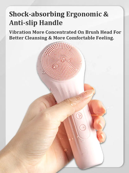 Rechargeable Sonic Facial Cleansing Brush – Waterproof Exfoliating Face Scrubber for Men & Women