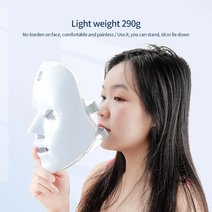 Wireless 7-Color LED Face & Neck Mask – Skin Tightening & Rejuvenation
